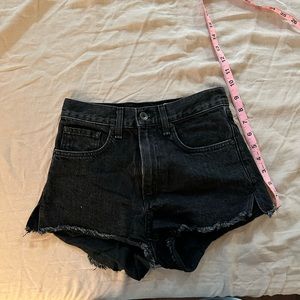 Washed black rag and bone denim shorts